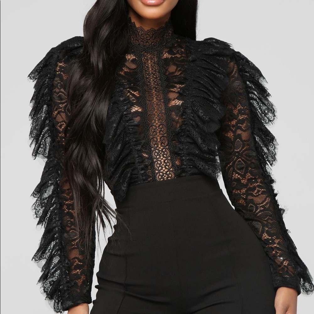 Lace Ruffled Jumpsuit- Size Large - Picture 5 of 8
